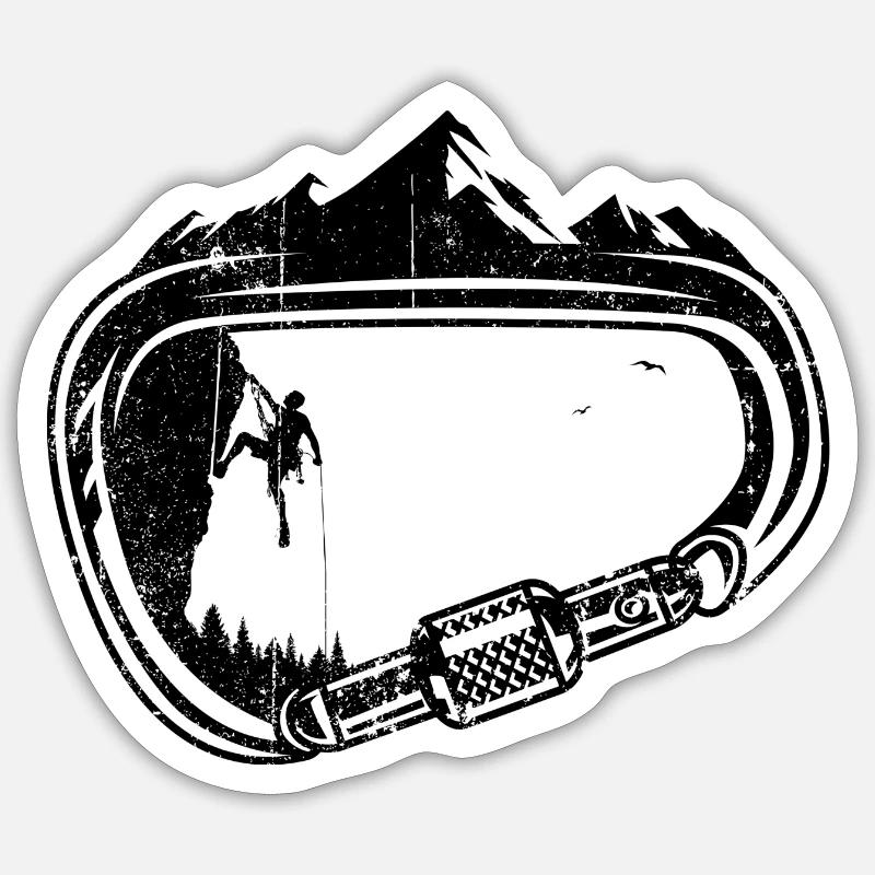 Cime a moschettone - Sticker formato S (10 x 10 cm) - bianco opaco