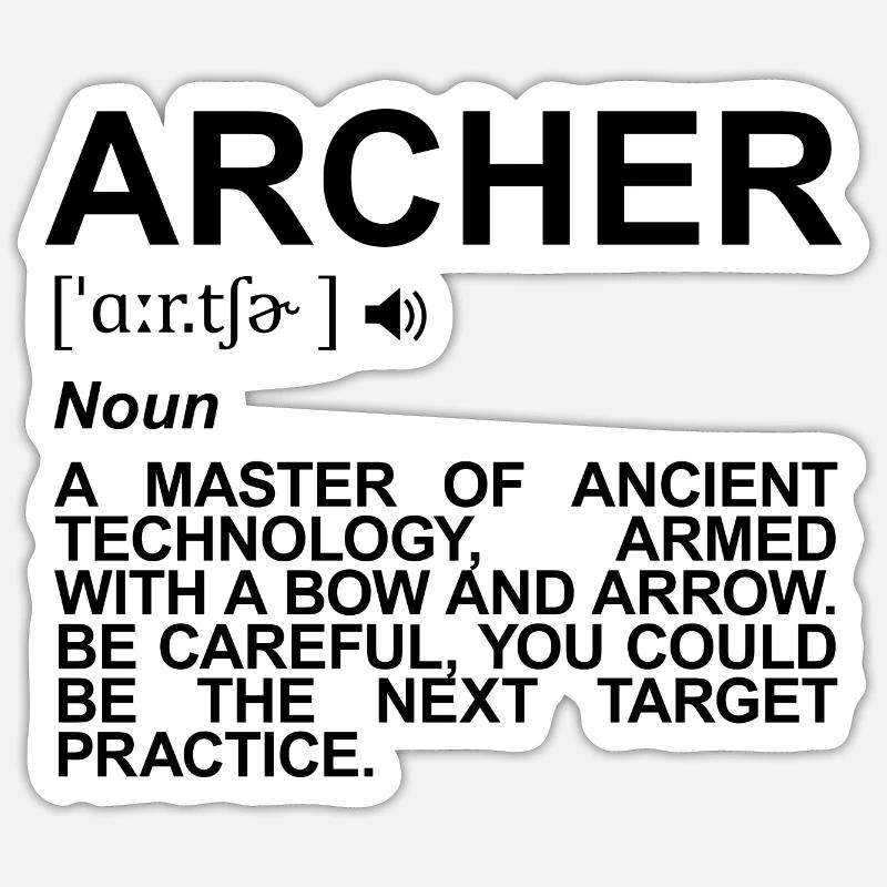 Signification de l’archer - Sticker taille S (10 x 10 cm) - blanc mat