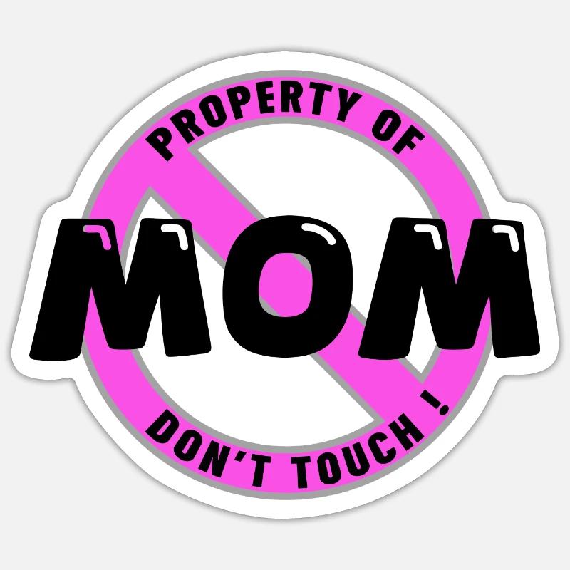 Mamas Eigentum, schwarz. In - Sticker Größe S (10 x 10 cm) - Mattweiß