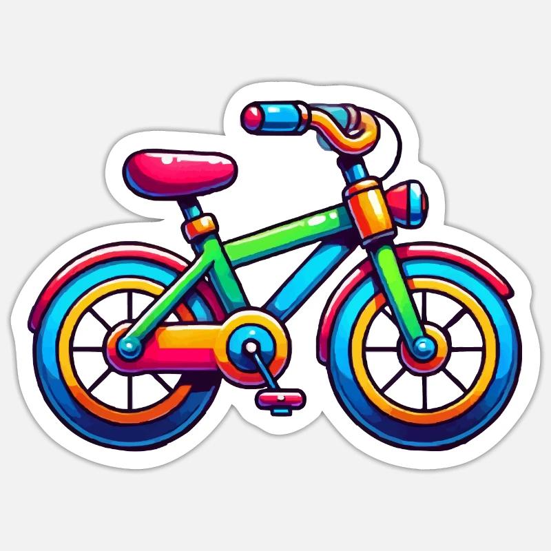 Bicyclette - Sticker taille S (10 x 10 cm) - blanc mat