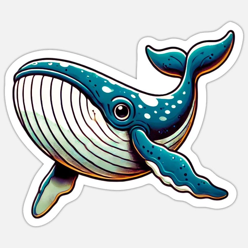 Baleine - Sticker taille S (10 x 10 cm) - blanc mat