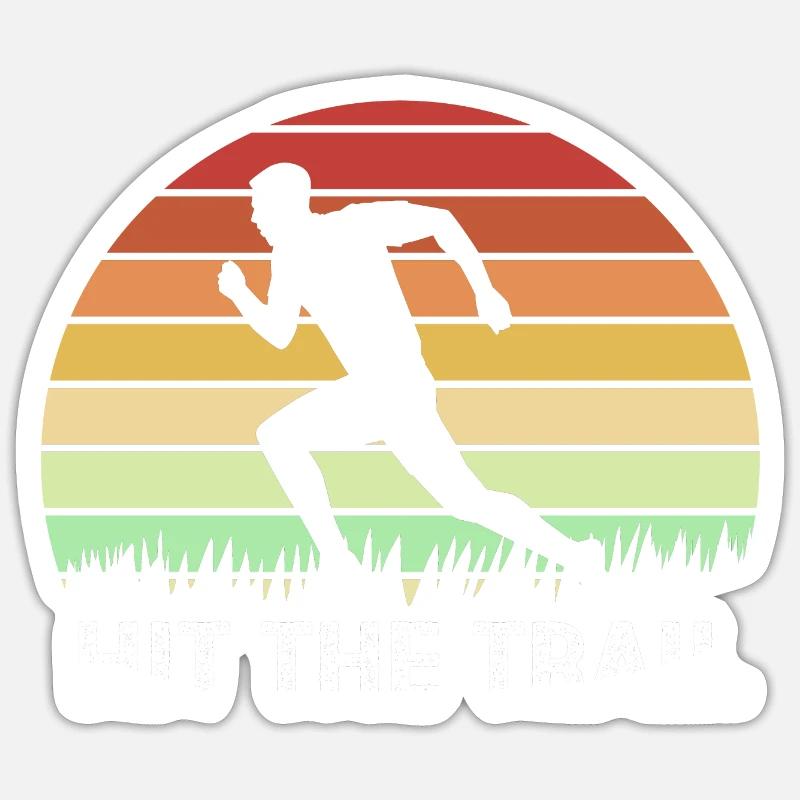 Trailrunning - Sticker Größe S (10 x 10 cm) - Mattweiß