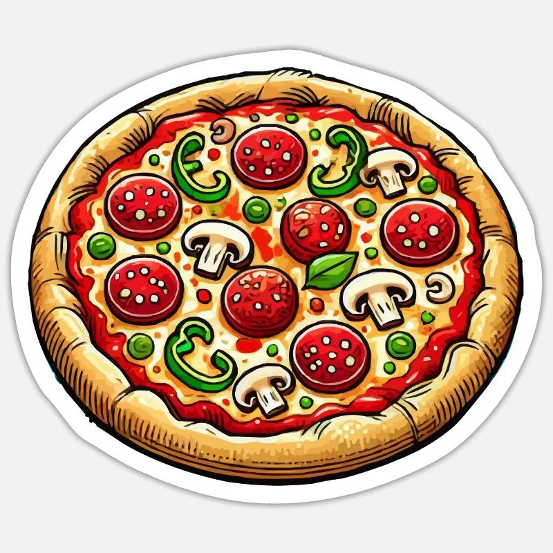 Pizza - Sticker size S (10 x 10 cm) - white matte