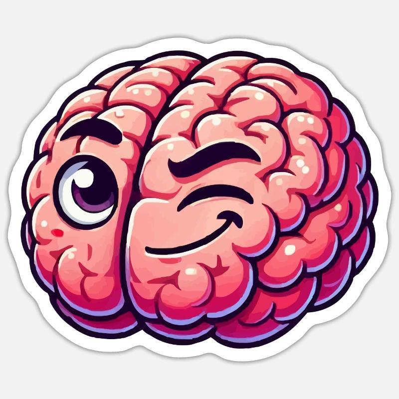 Smart brain - Sticker size S (10 x 10 cm) - white matte
