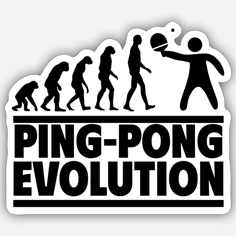 Ping-Pong Evolution - Sticker size S (10 x 10 cm) - white matte