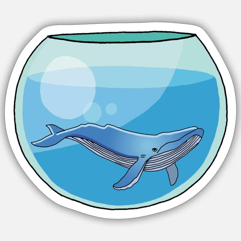 Wal-Glas - Sticker Größe S (10 x 10 cm) - Mattweiß
