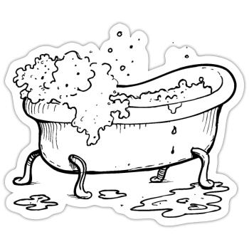 Tag des Schaumbads - Sticker Größe S (10 x 10 cm) - Mattweiß - Vorne