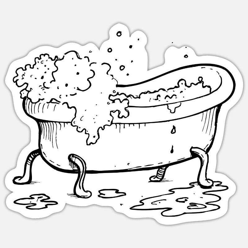 Journée de bain moussant - Sticker taille S (10 x 10 cm) - blanc mat