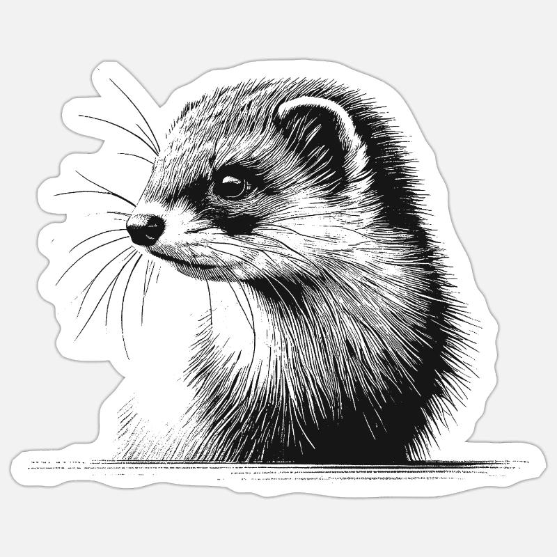 Hermine - Sticker taille S (10 x 10 cm) - blanc mat