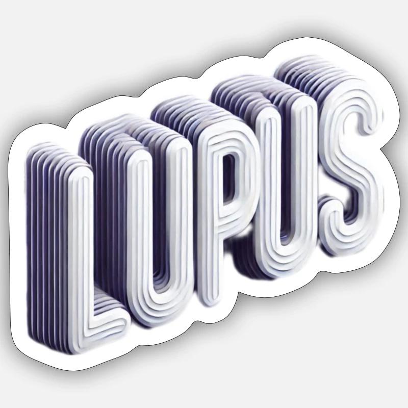 Lupus 3D - Sticker Größe S (10 x 10 cm) - Mattweiß