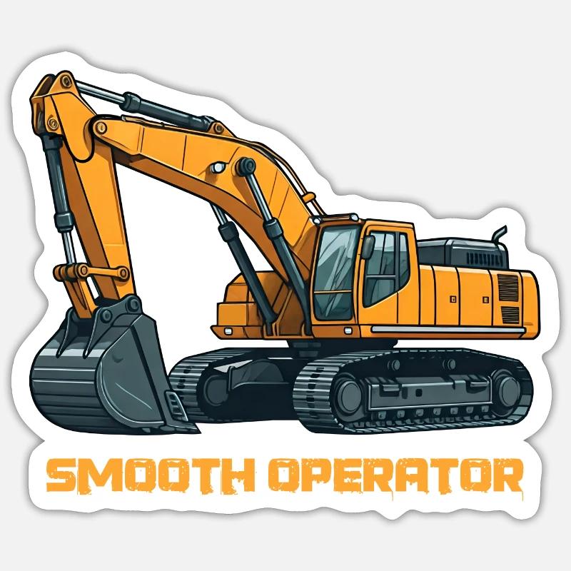 Bagger Baumaschine Baggerfahrer Baustelle Sticker Größe S (10 x 10 cm)