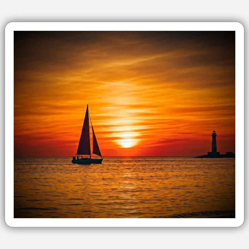 Sunset 1 - Sticker Größe S (10 x 10 cm) - Mattweiß