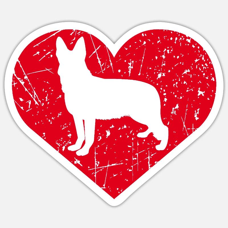 Schäferhund - Sticker Größe S (10 x 10 cm) - Mattweiß