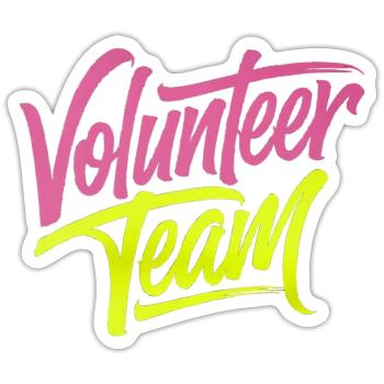 Volunteer Team 16 - Sticker Größe S (10 x 10 cm) - Mattweiß - Vorne