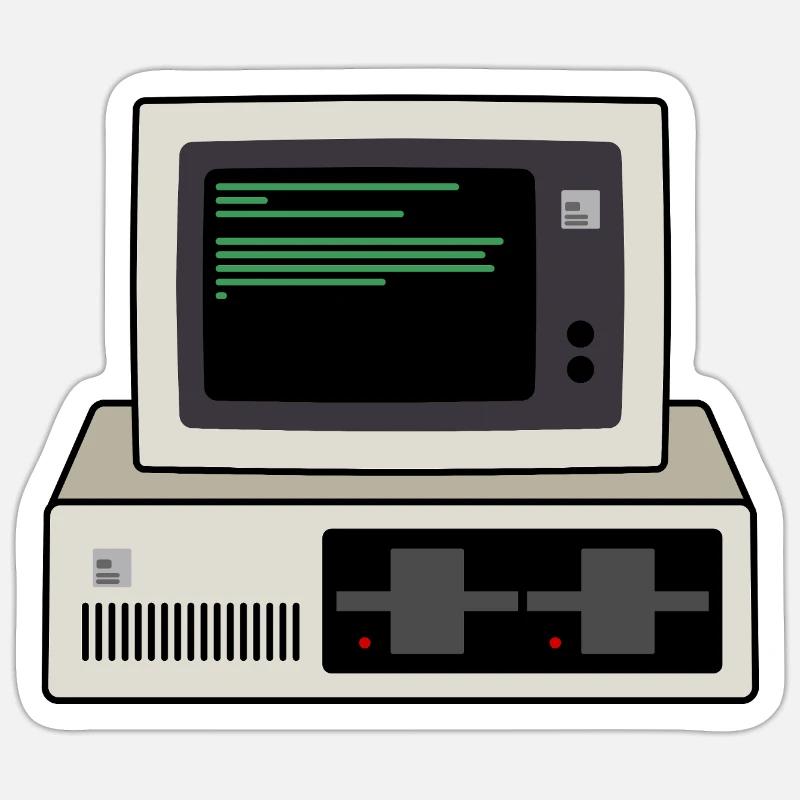 Retro Computer 5150 Sticker Größe S (10 x 10 cm)