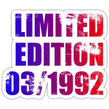 33e anniversaire Edition limitée 03/1992 - Sticker taille S (10 x 10 cm) - blanc mat - Devant