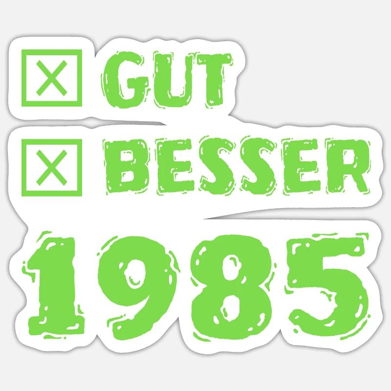 Year 1985 - Sticker size S (10 x 10 cm) - white matte