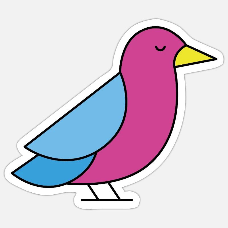 Relaxed Bird - Sticker size S (10 x 10 cm) - white matte