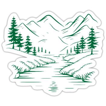 Mountains - Sticker size S (10 x 10 cm) - white matte - Front