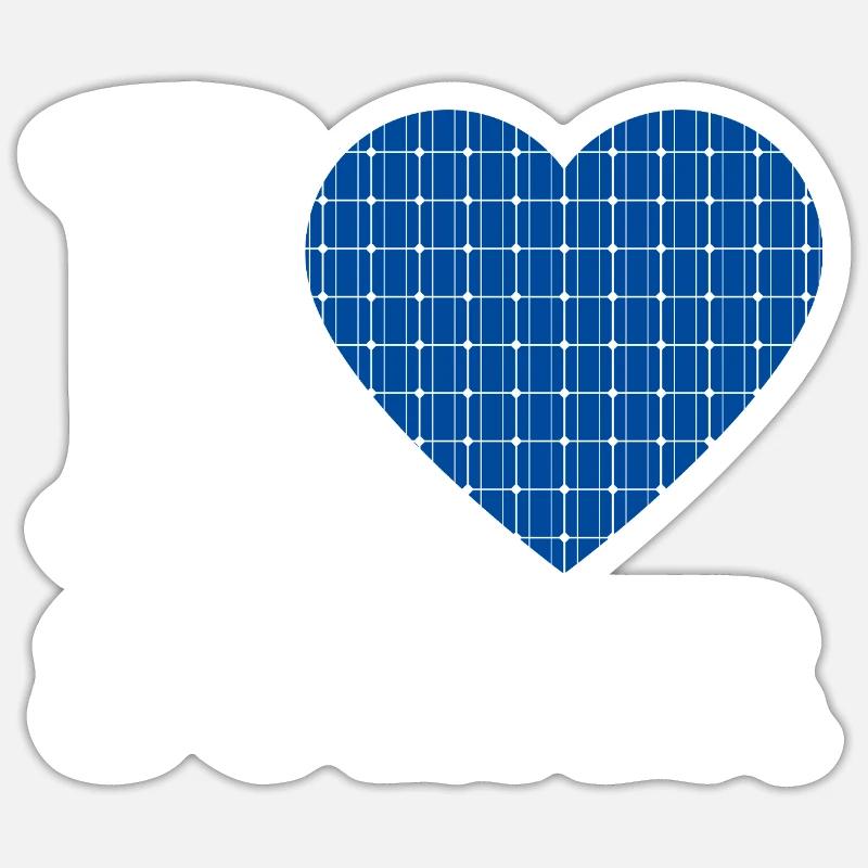 I Love Solar - Heart - Renewable Energy Sticker size S (10 x 10 cm)