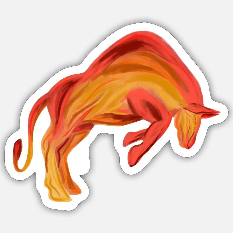 Stier - Sticker Größe S (10 x 10 cm) - Mattweiß