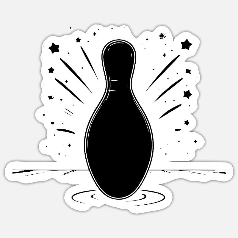Bowling - Sticker taille S (10 x 10 cm) - blanc mat