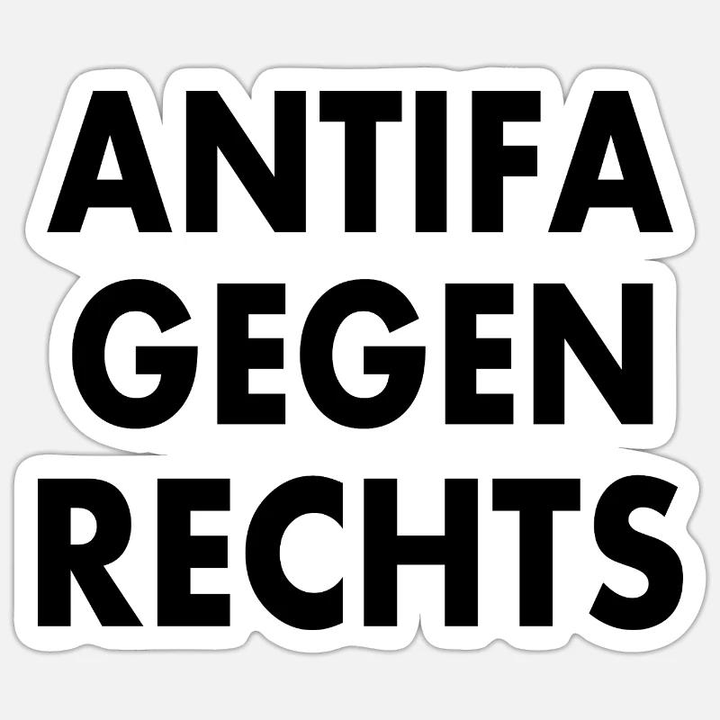 Antifa gegen rechts - Sticker Größe S (10 x 10 cm) - Mattweiß