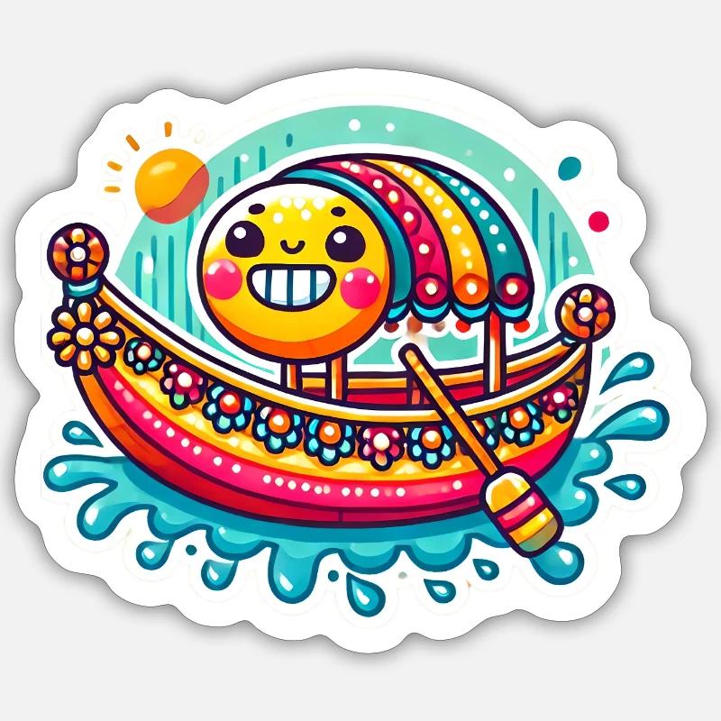 spreekahn - Sticker Größe S (10 x 10 cm) - Mattweiß