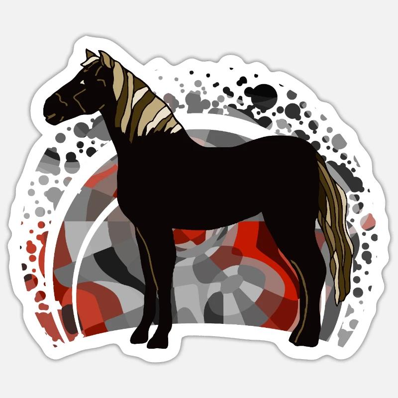 Cheval - Sticker taille S (10 x 10 cm) - blanc mat