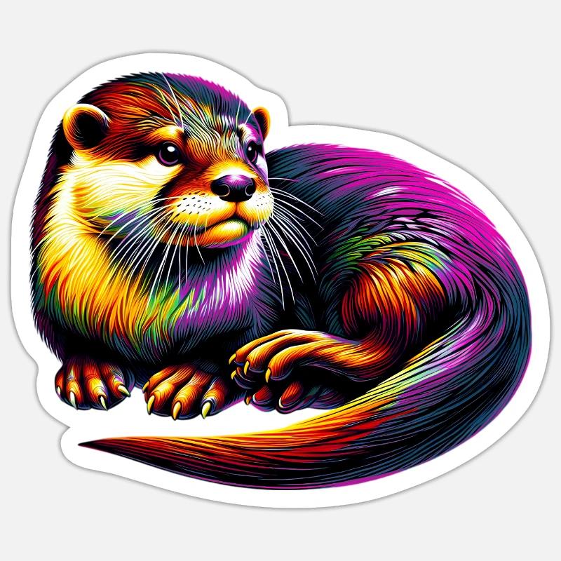 Otter - Sticker Größe S (10 x 10 cm) - Mattweiß