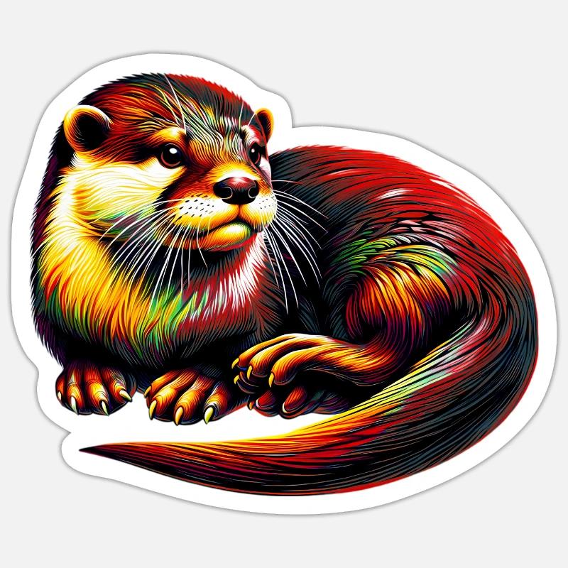 Otter - Sticker size S (10 x 10 cm) - white matte