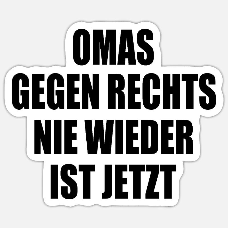 Omas gegen rechts - Sticker Größe S (10 x 10 cm) - Mattweiß