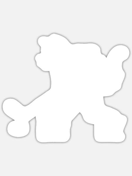 Katze Eishockey Minimalistisch Silhouette Spieler - Sticker Größe S (10 x 10 cm) - Mattweiß
