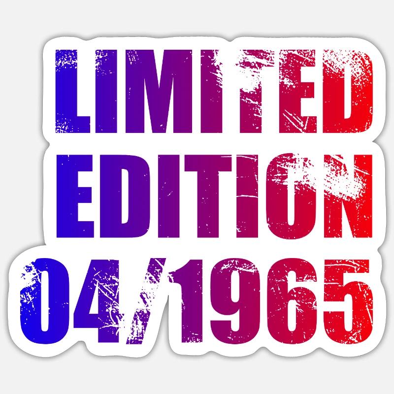 60. Geburtstag Limited Edition 04/1965 - Sticker Größe S (10 x 10 cm) - Mattweiß