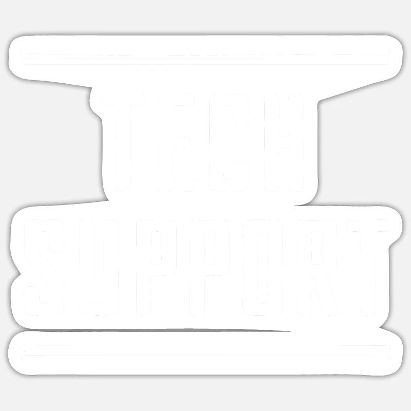 Minimalist Tech Support IT Professional Design - Sticker Größe S (10 x 10 cm) - Mattweiß