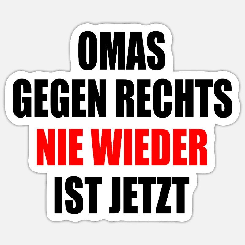 Omas gegen rechts - Sticker Größe S (10 x 10 cm) - Mattweiß