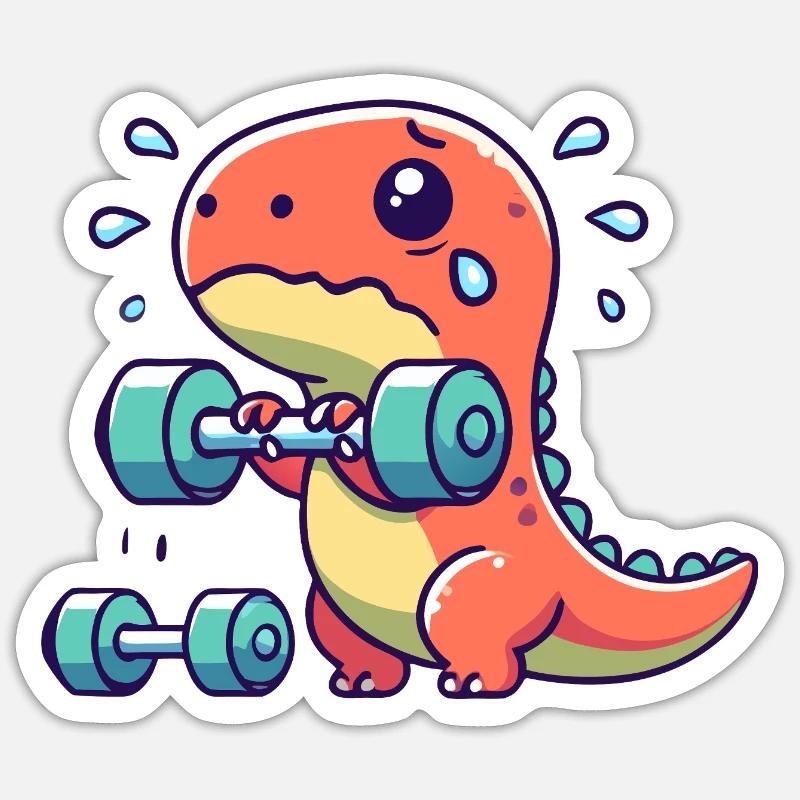 T Rex Sport - Sticker taille S (10 x 10 cm) - blanc mat