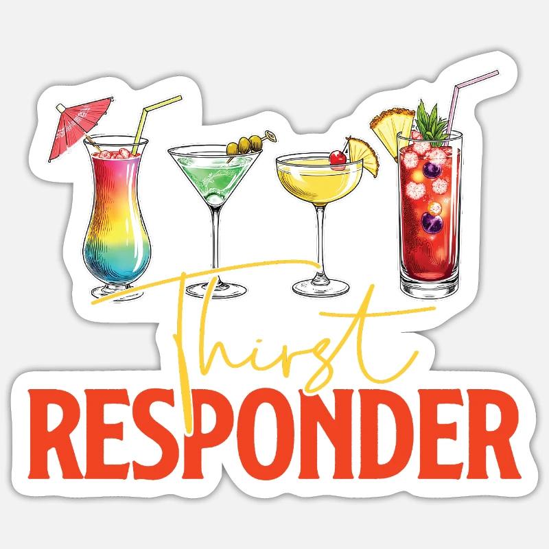 Durstbegrenzer - Barkeeper Tapster Barkeeper - Sticker Größe S (10 x 10 cm) - Mattweiß