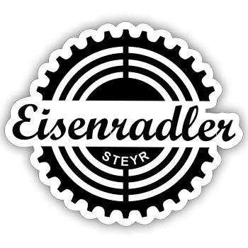 Eisenradler - Sticker Größe S (10 x 10 cm) - Mattweiß - Vorne