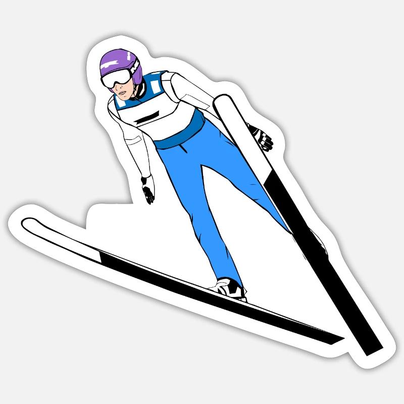 Ski jumping - Sticker size S (10 x 10 cm) - white matte