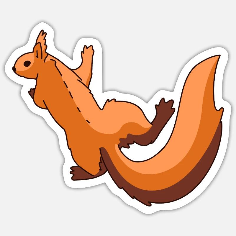 Écureuil - Sticker taille S (10 x 10 cm) - blanc mat