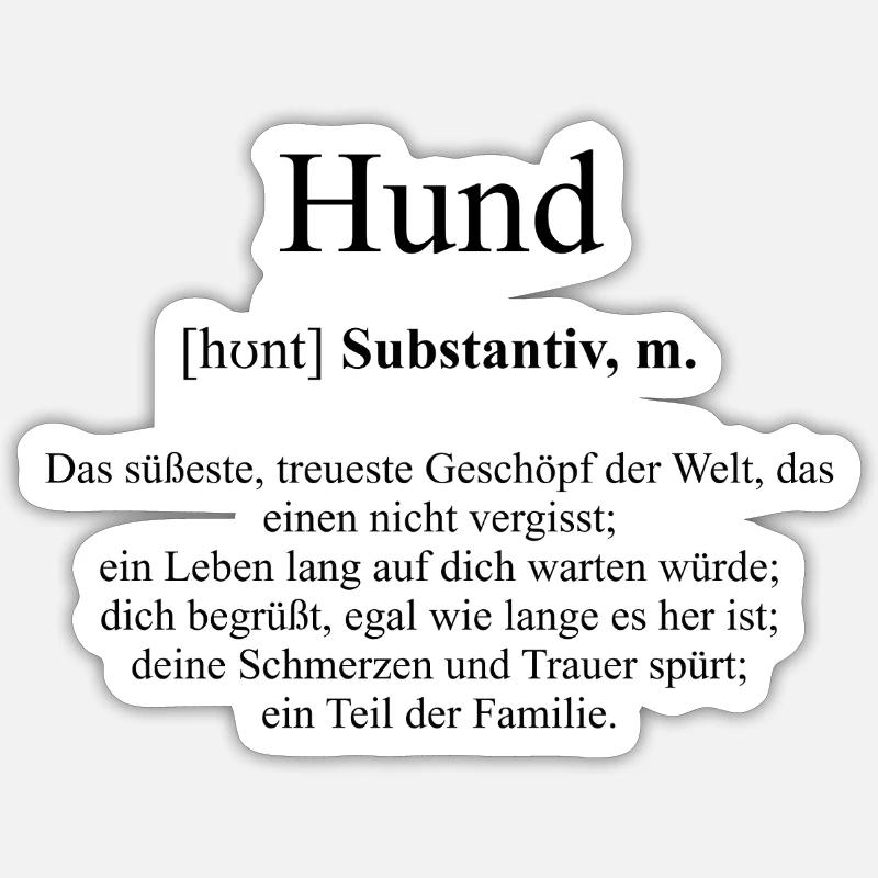 Hund Definition Dictionary - Sticker Größe S (10 x 10 cm) - Mattweiß