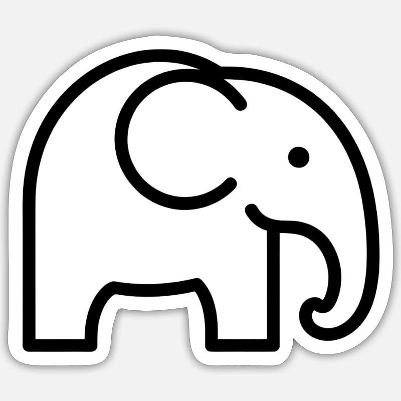 Elephant - Sticker size S (10 x 10 cm) - white matte