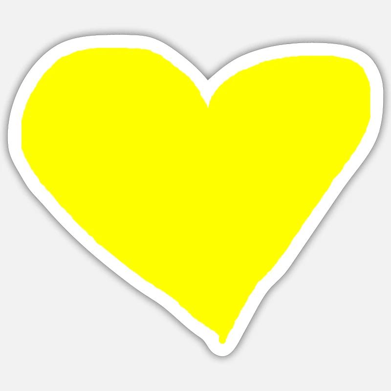 Heart Yellow Gift Idea - Sticker size S (10 x 10 cm) - white matte