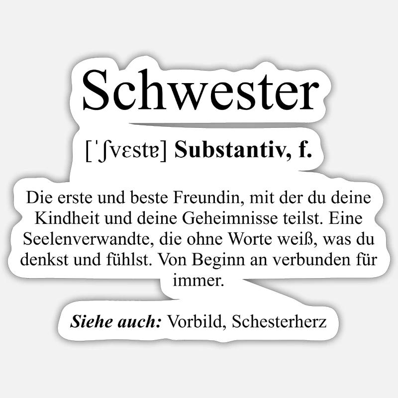 Schwester Definition Dictionary Sticker Größe S (10 x 10 cm)