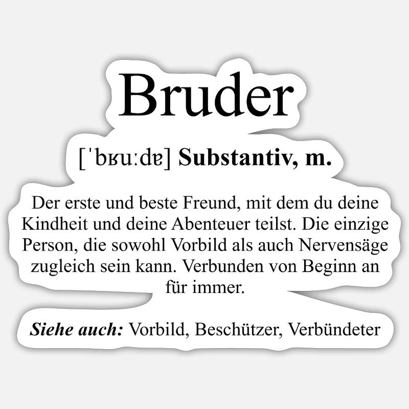 Bruder Definition Dictionary - Sticker Größe S (10 x 10 cm) - Mattweiß