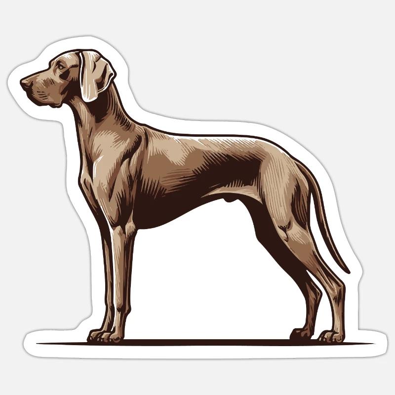Weimaraner - Sticker taille S (10 x 10 cm) - blanc mat