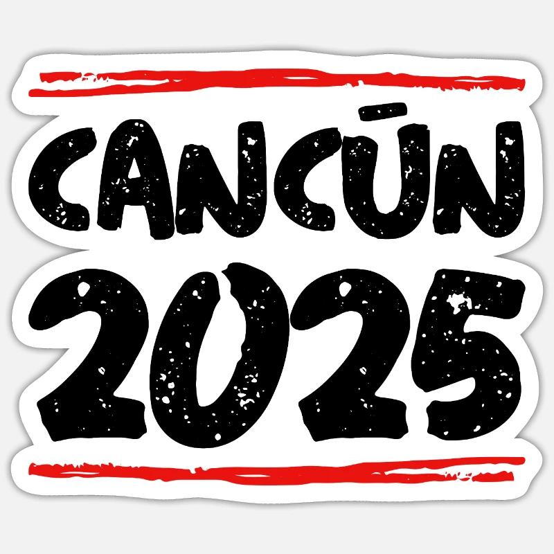 Cancun 2025 Dicton - Sticker taille S (10 x 10 cm) - blanc mat