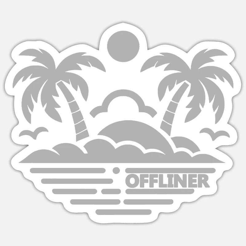 Palm Tree offliner Sticker size S (10 x 10 cm)