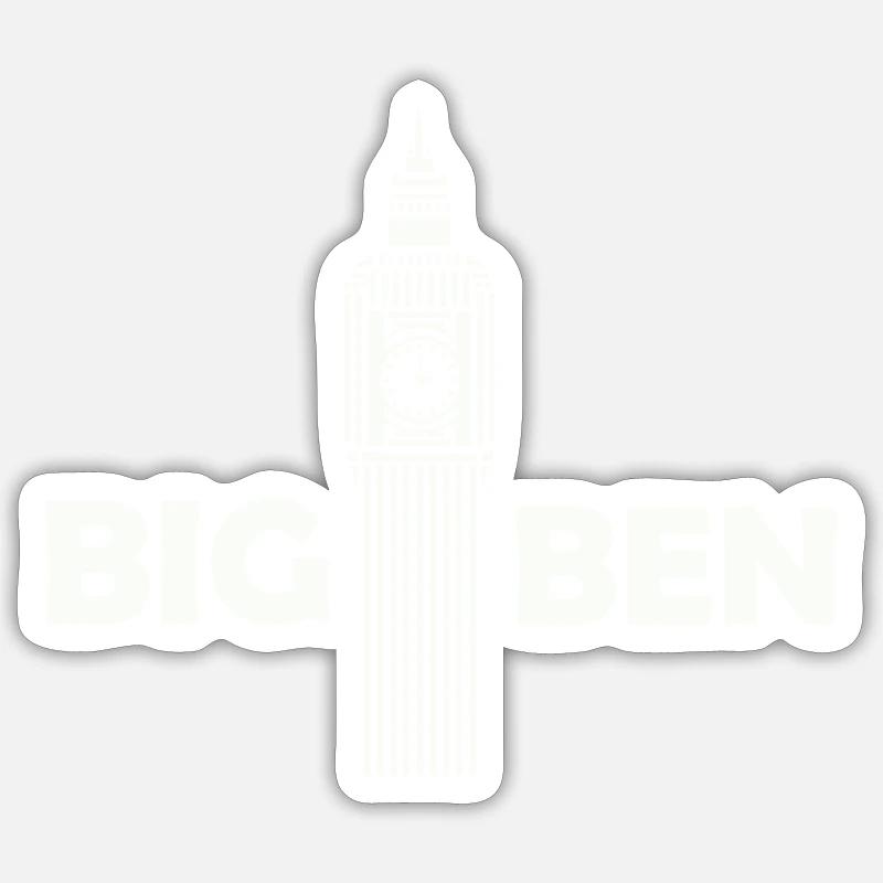 Big Ben - Sticker taille S (10 x 10 cm) - blanc mat